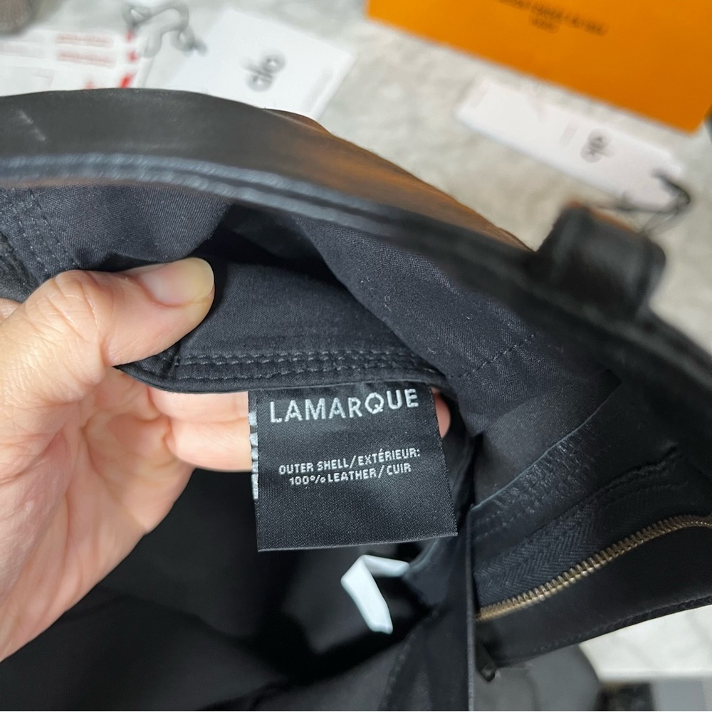 Lamarque Black Leather Pants - Picture 11 of 12